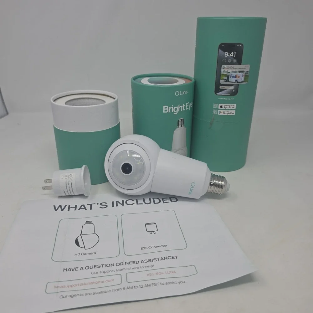 Luna Bright Eye HD Bulb Camera Wireless Night Vision Wi-Fi Lot Of 2